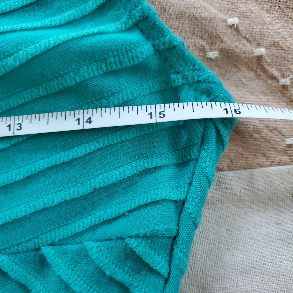 XHILARATION Blue Teal Stretchy Zig Zag Stripe‎ Textured Womens Sheath Dress Med
